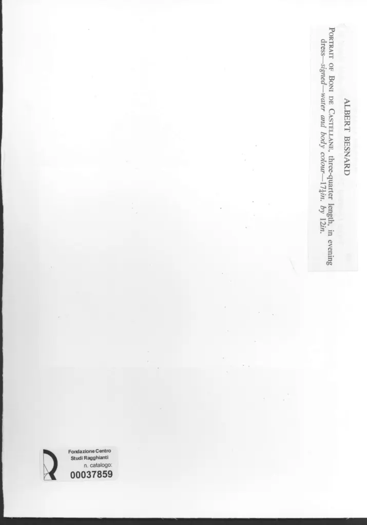 Anonimo , Besnard, Albert - sec. XIX/ XX - Portrait of Boni de Castellane, three-quarte lenght, in evening dress , retro