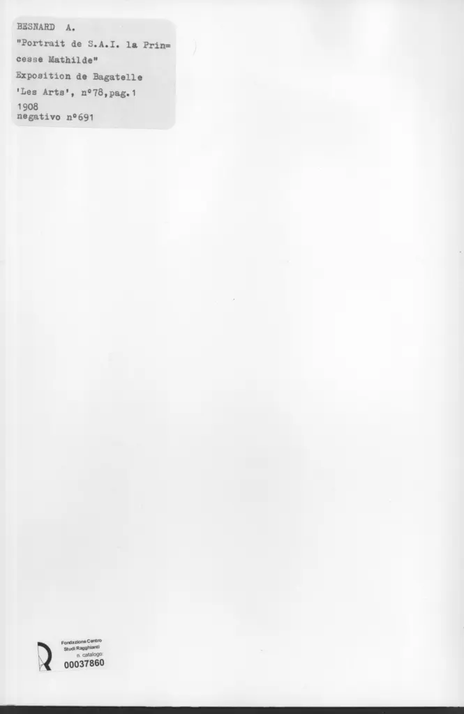 Anonimo , Besnard, Albert - sec. XIX/ XX - Portrait de S.A.I. la Princesse Mathilde , retro
