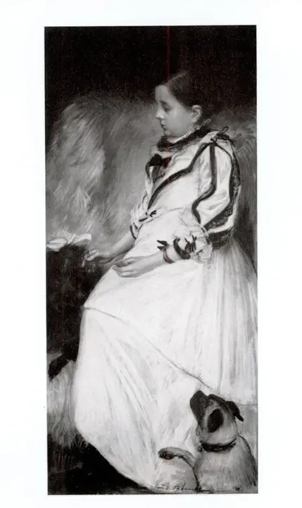 Anonimo , Blanche, Jacques-Emile - sec. XIX - La petite Fille aux Chiens , fronte