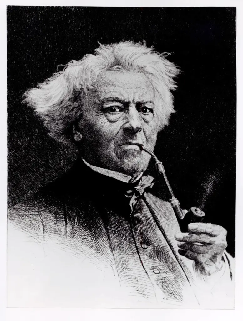 Anonimo , Bocourt, Etienne Gabriel - sec. XIX - Ritratto di Corot , fronte