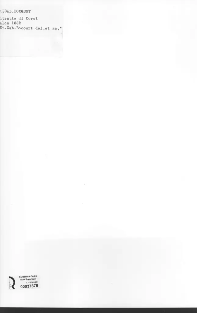 Anonimo , Bocourt, Etienne Gabriel - sec. XIX - Ritratto di Corot , retro