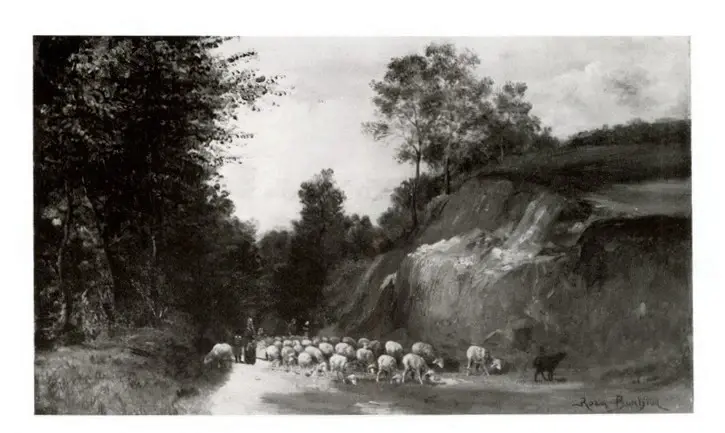 Anonimo , Bonheur, Rosa - sec. XIX - A herd of sheep , fronte