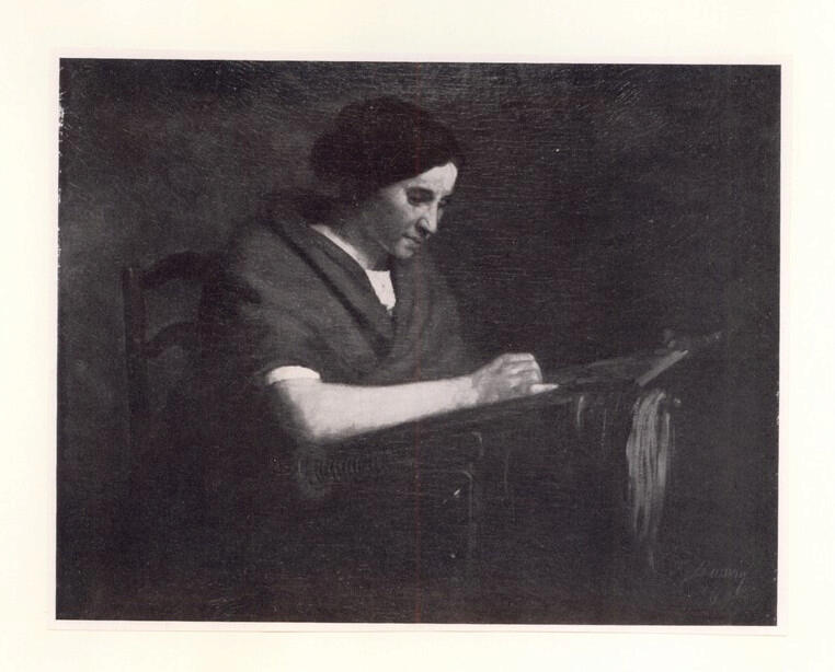 Anonimo , Bonvin, François - sec. XIX - Femme à la Tapisserie , fronte