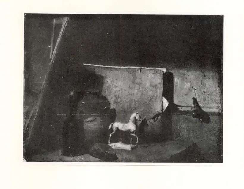 Bonvin, François , Nature Morte - Carton à Dessin, Cheval de Platre et Pot