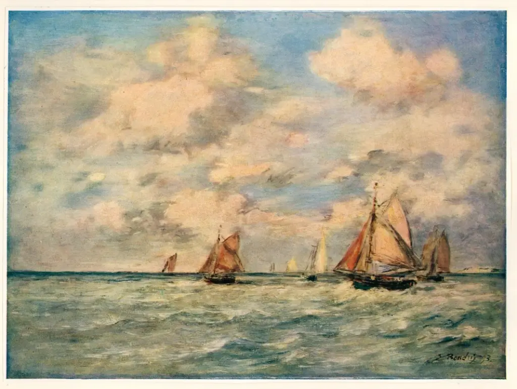 Boudin, Eug&egrave;ne , Sortie des barques &agrave; Trouville