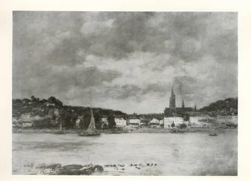 Anonimo , Boudin, Eug&egrave;ne - sec. XIX - Vue de Candebec , fronte