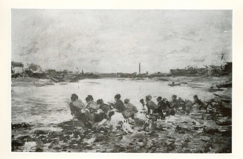 Anonimo , Boudin, Eugène - sec. XIX - Lavenses au bord de la Tonques , fronte