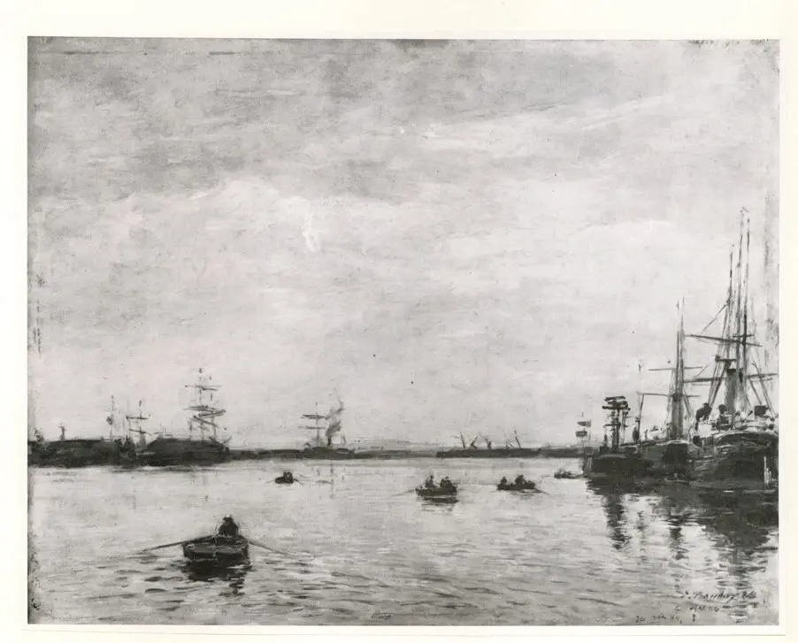 Anonimo , Boudin, Eug&egrave;ne - sec. XIX - Le Bassin du Port du havre , fronte