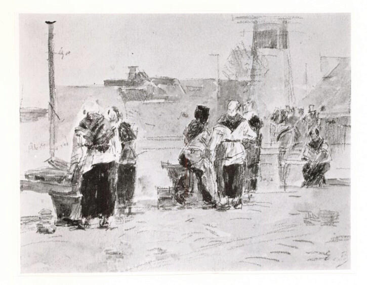 Anonimo , Boudin, Eugène - sec. XIX - Les pecheuses en Normandie , fronte