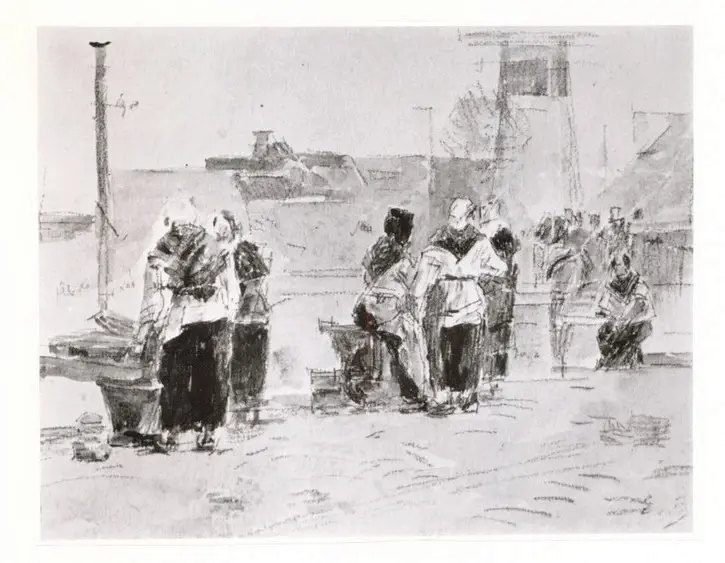 Anonimo , Boudin, Eug&egrave;ne - sec. XIX - Les pecheuses en Normandie , fronte