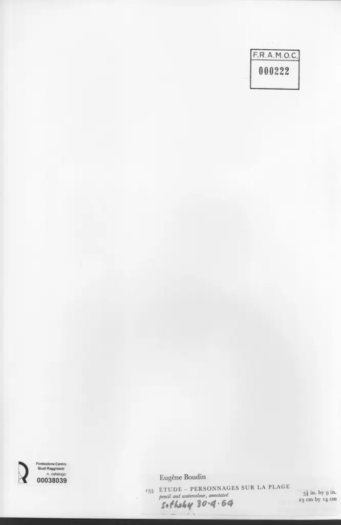 Anonimo , Boudin, Eug&egrave;ne - sec. XIX - Etude - Personnages sur la plage , retro