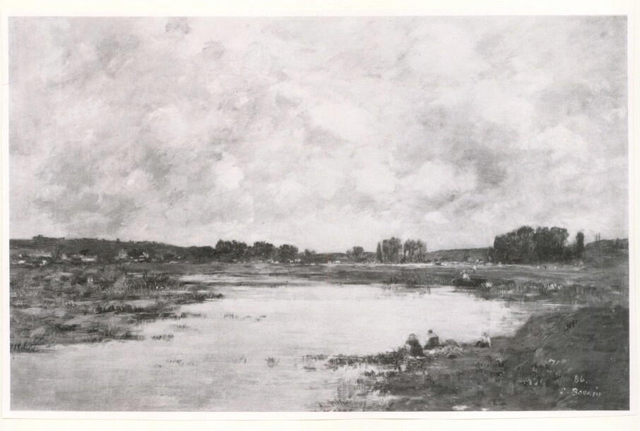 Anonimo , Boudin, Eugène - sec. XIX - Les bords de la Loques, Calvados , fronte