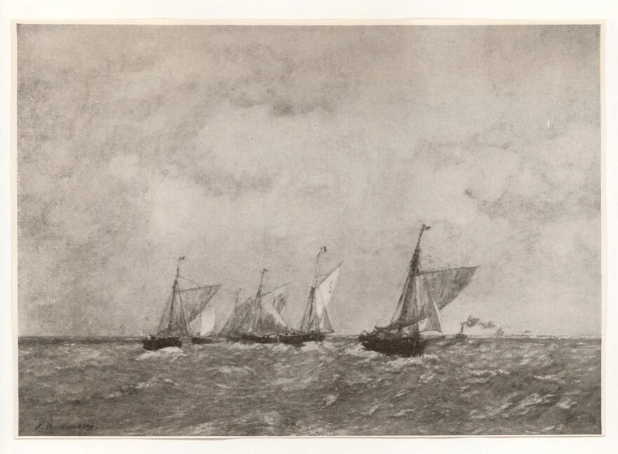 Anonimo , Boudin, Eugène - sec. XIX - La rentrée des barques , fronte