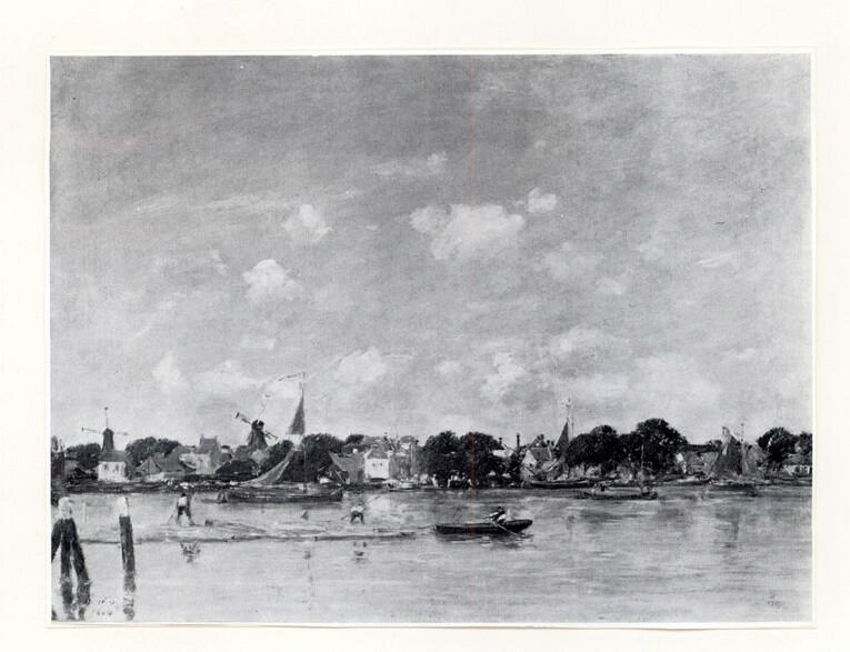 Anonimo , Boudin, Eugène - sec. XIX - Vue de Dordrecht , fronte