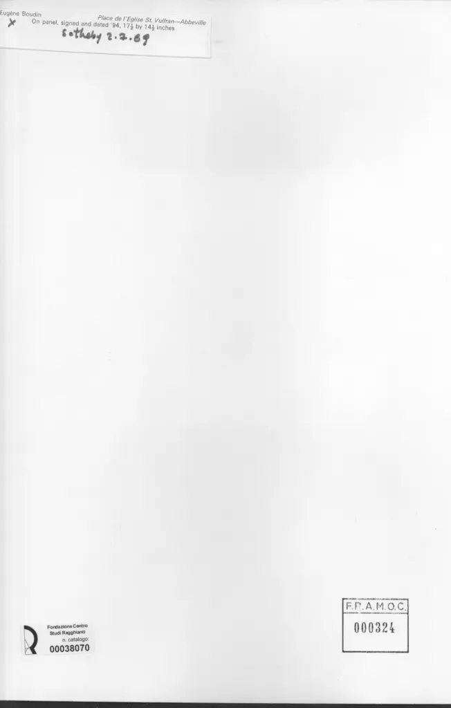 Anonimo , Boudin, Eug&egrave;ne - sec. XIX - Place de l'Eglise St. Vulfran - Abbeville , retro