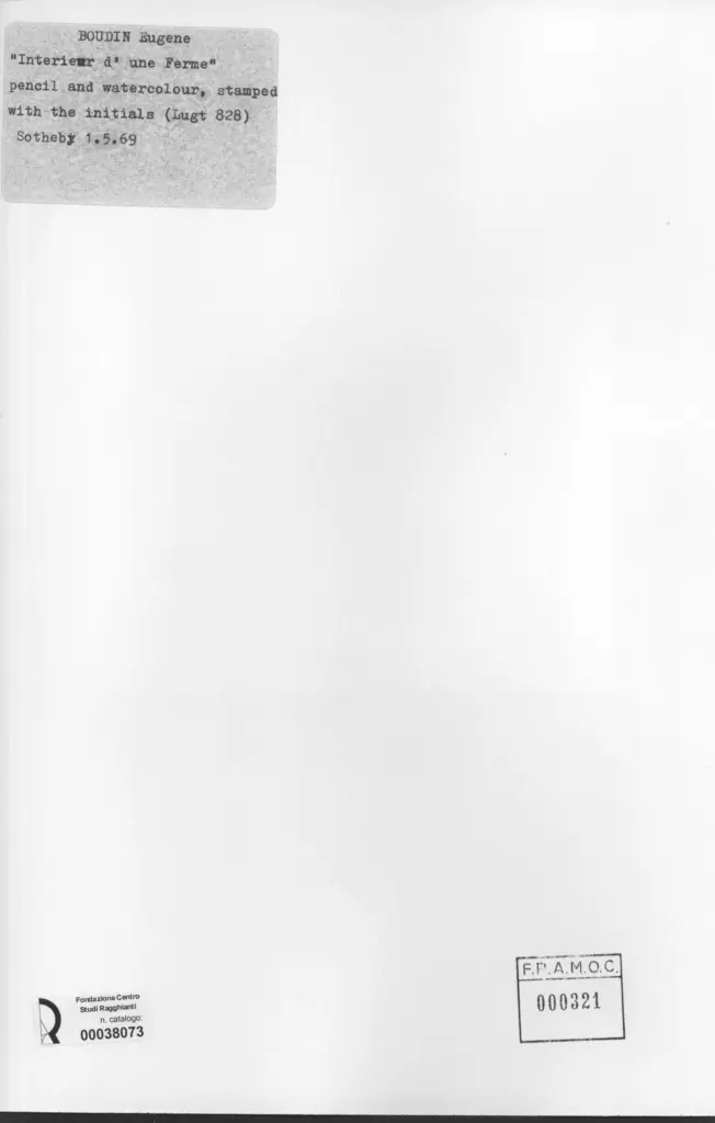 Anonimo , Boudin, Eug&egrave;ne - sec. XIX - Interieur d'une Ferme , retro