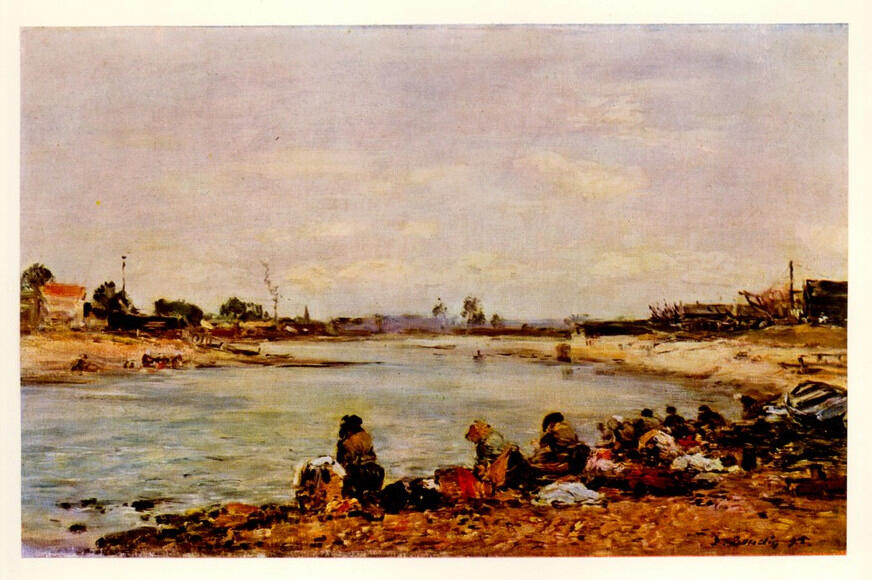 Anonimo , Boudin, Eugène - sec. XIX - Le lavandaie , fronte