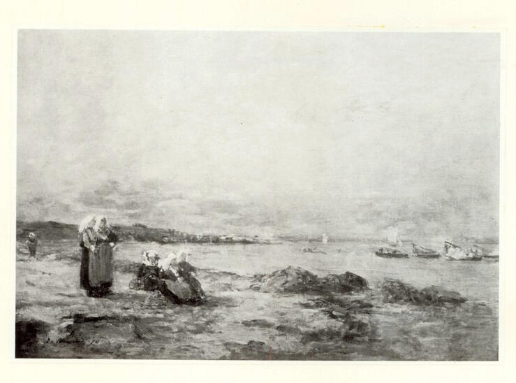 Anonimo , Boudin, Eugène - sec. XIX - Bretonnes au bout de la mer , fronte
