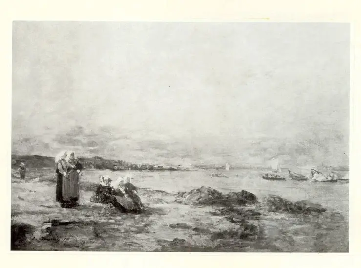 Anonimo , Boudin, Eug&egrave;ne - sec. XIX - Bretonnes au bout de la mer , fronte