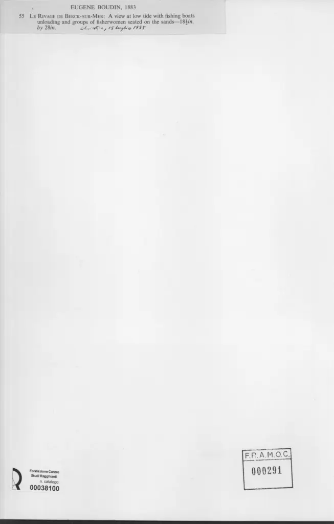 Anonimo , Boudin, Eugène - sec. XIX - Le rivage de Berck-sur-Mer , retro