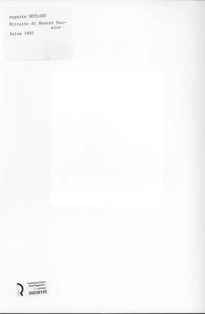 Anonimo , Boulard, Auguste - sec. XIX - Ritratto di Honor&egrave; Daumier , retro