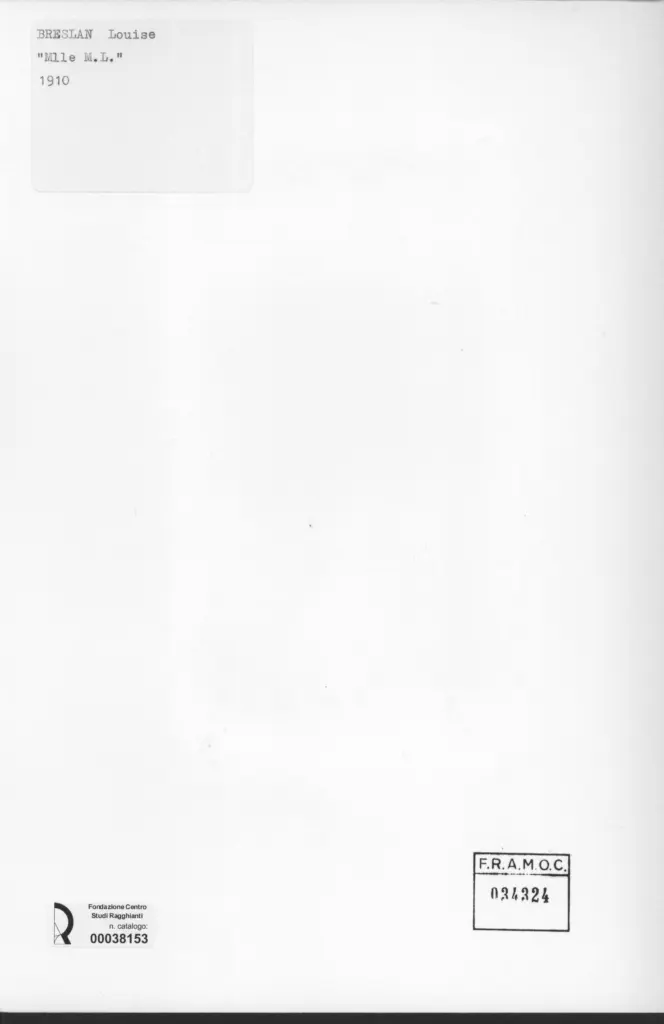 Anonimo , Breslan, Louise - sec. XX - Mlle M.L. , retro