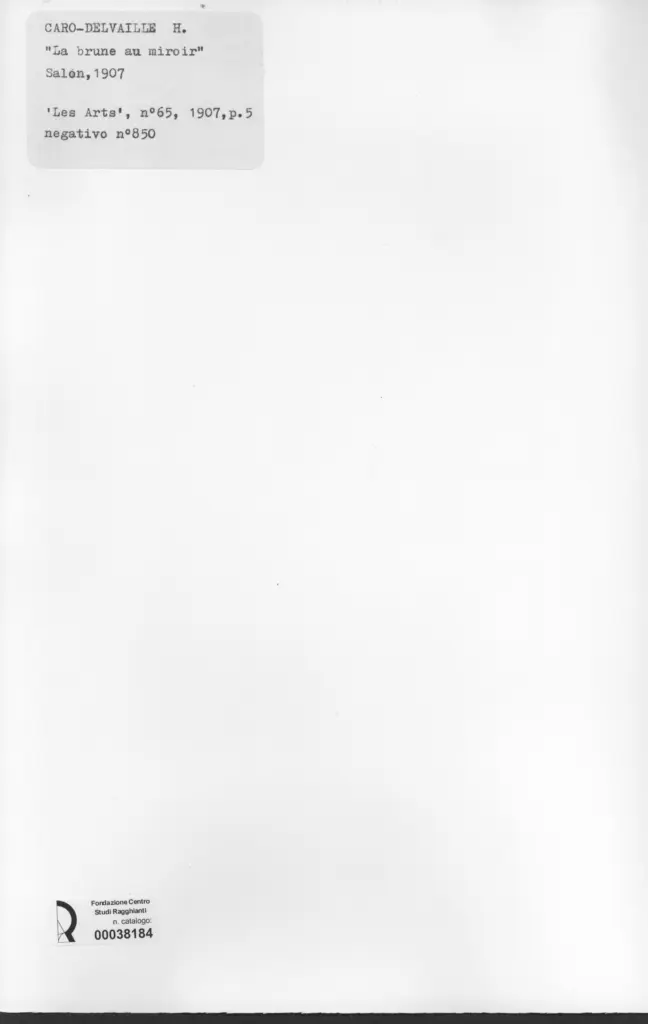 Anonimo , Caro-Delvaille, Henri - sec. XIX - La brune au miroir , retro