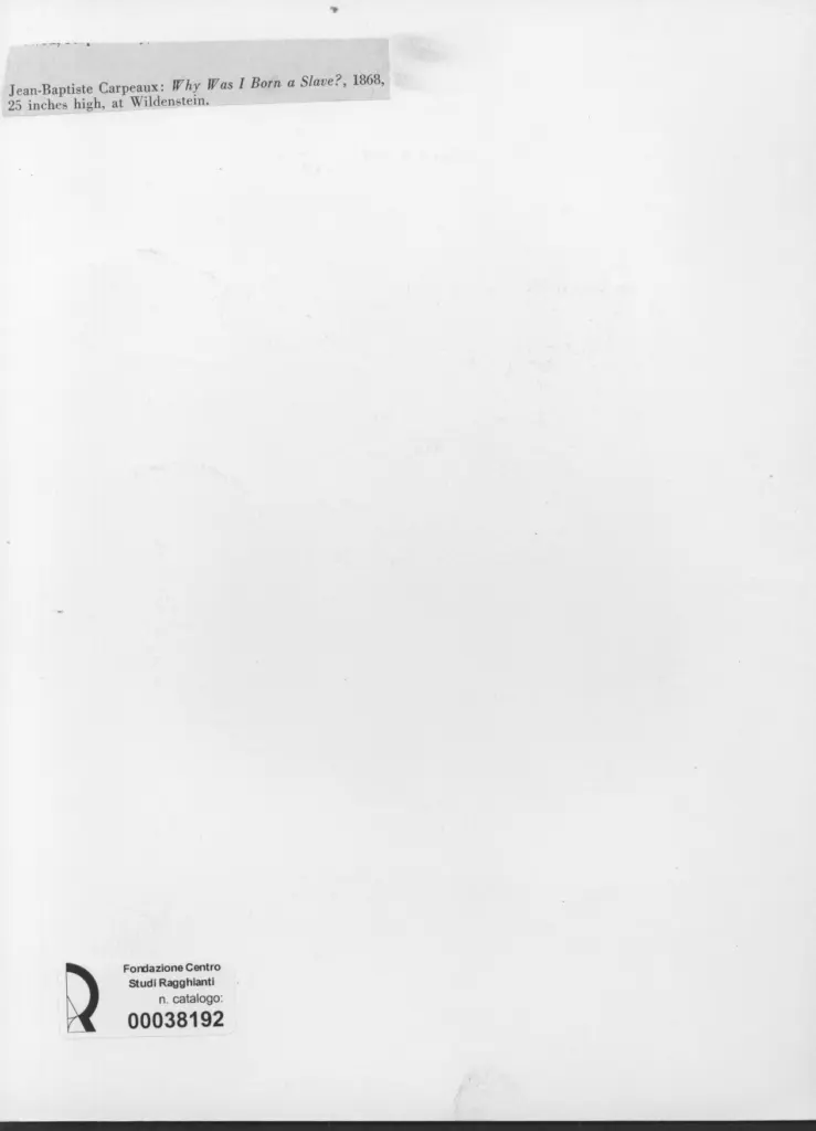 Anonimo , Carpeaux, Jean-Baptiste - sec. XIX - Why was I born a slave? , retro