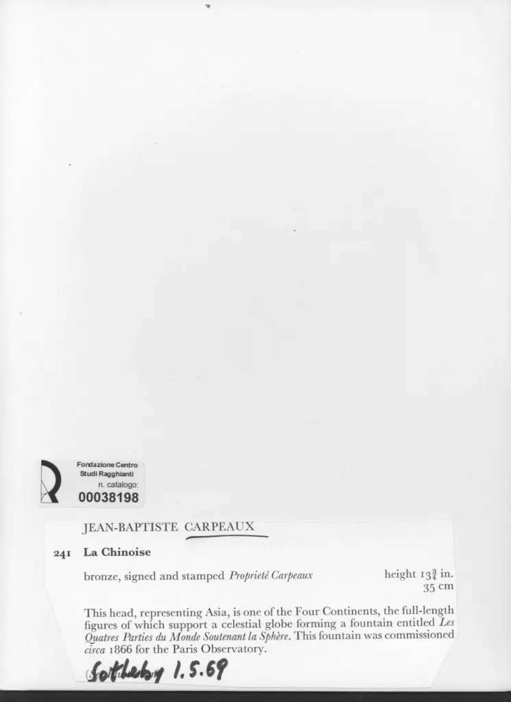 Anonimo , Carpeaux, Jean-Baptiste - sec. XIX - La Chinoise , retro