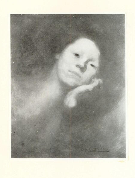 Anonimo , Carrière, Eugène - sec. XIX - Jeune femme accoudée , fronte