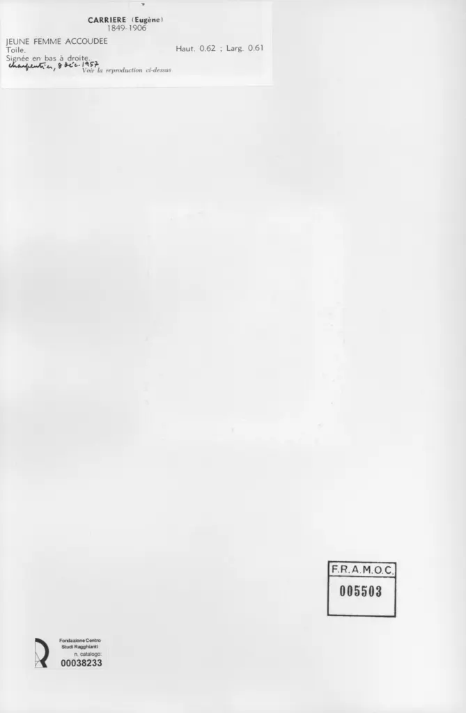 Anonimo , Carri&egrave;re, Eug&egrave;ne - sec. XIX - Jeune femme accoud&eacute;e , retro