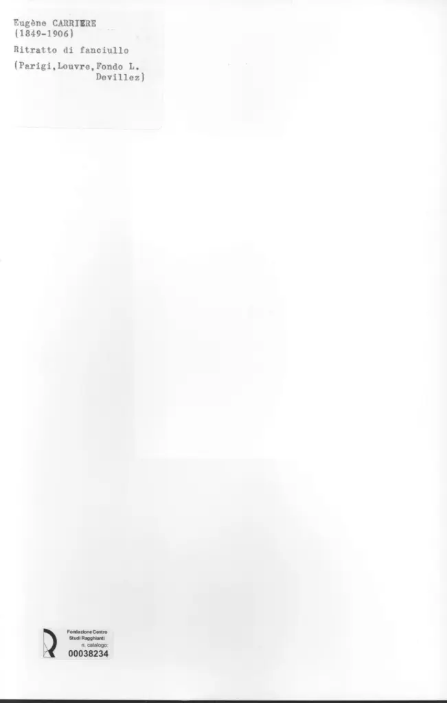 Anonimo , Carri&egrave;re, Eug&egrave;ne - sec. XIX - Ritratto di fanciullo , retro