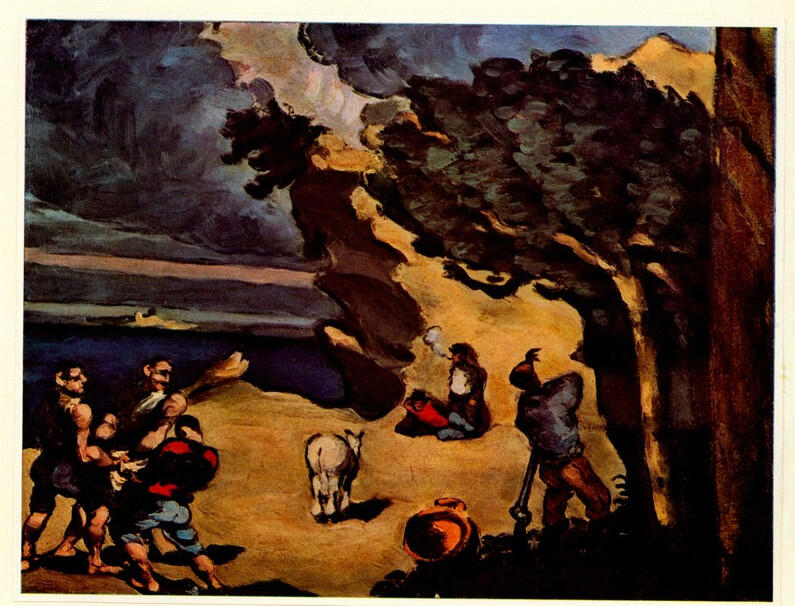 Anonimo , Cezanne, Paul - sec. XIX - I ladri e l'asino , fronte