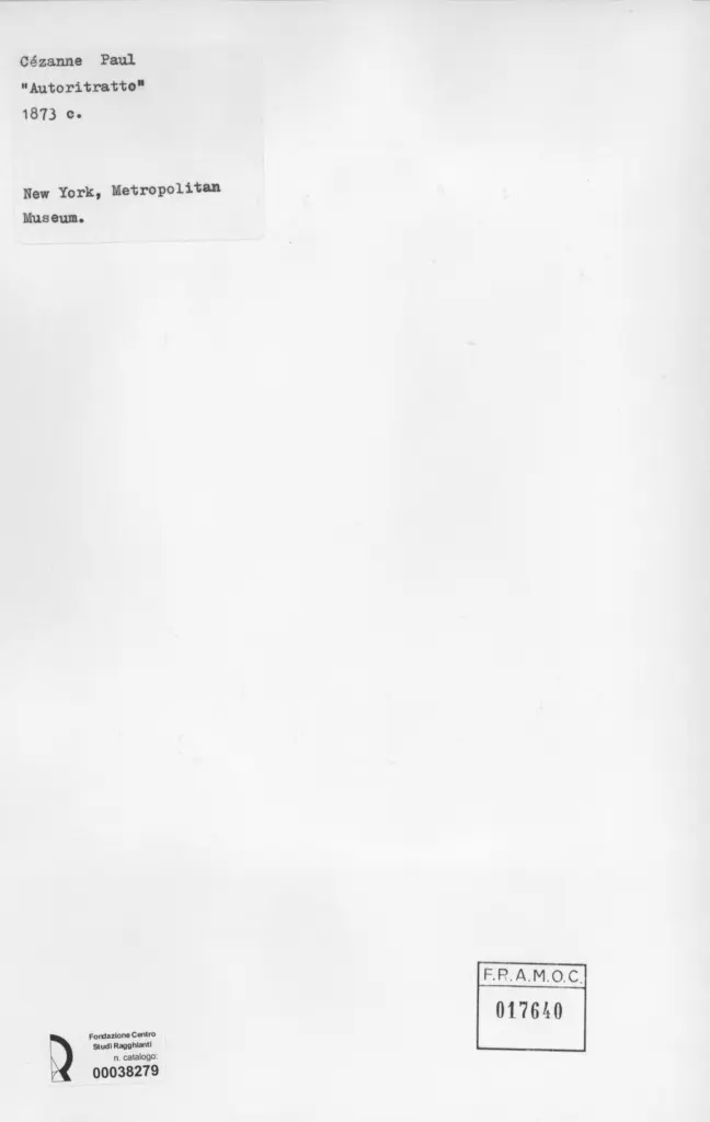 Anonimo , Cezanne, Paul - sec. XIX - Autoritratto , retro