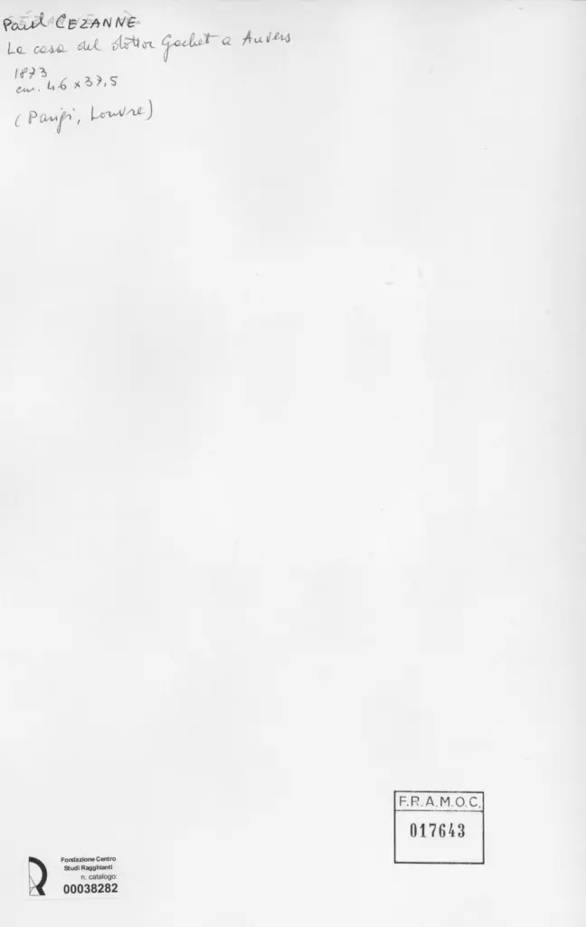Anonimo , Cezanne, Paul - sec. XIX - La casa del dottor Gachet a Auvers , retro