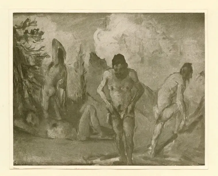 Anonimo , Cezanne, Paul - sec. XIX/ XX - Bathers (quattro uomini) , fronte