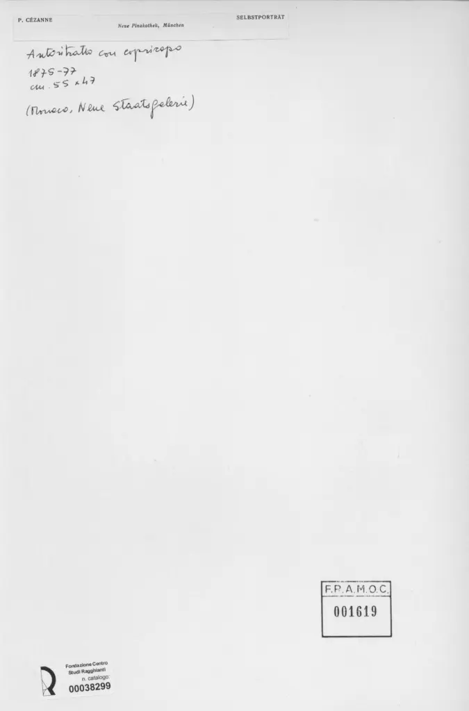 Anonimo , Cezanne, Paul - sec. XIX - Autoritratto con copricapo , retro
