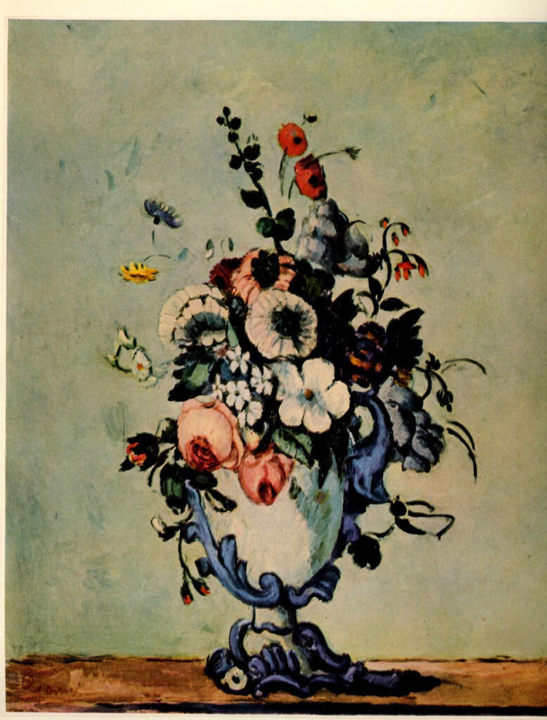 Anonimo , Cezanne, Paul - sec. XIX - Vaso roccocò con fiori , fronte