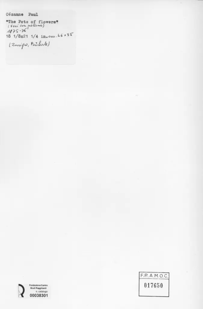 Anonimo , Cezanne, Paul - sec. XIX - The pots of flowers , retro