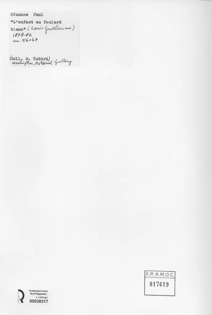 Anonimo , Cezanne, Paul - sec. XIX - L'enfant au foulard blanc , retro