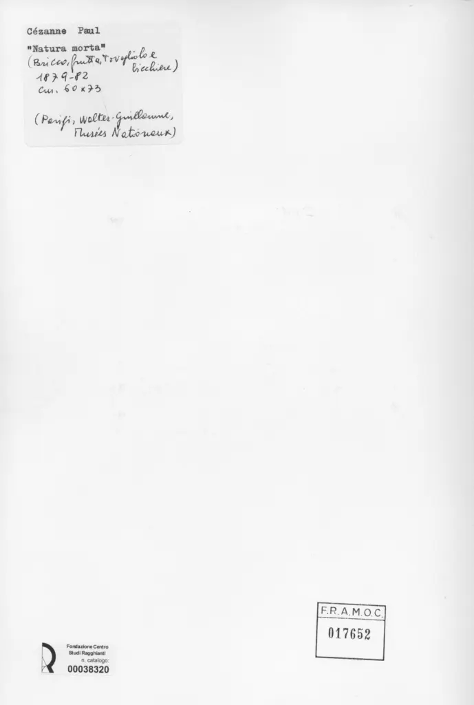 Anonimo , Cezanne, Paul - sec. XIX - Natura morta , retro