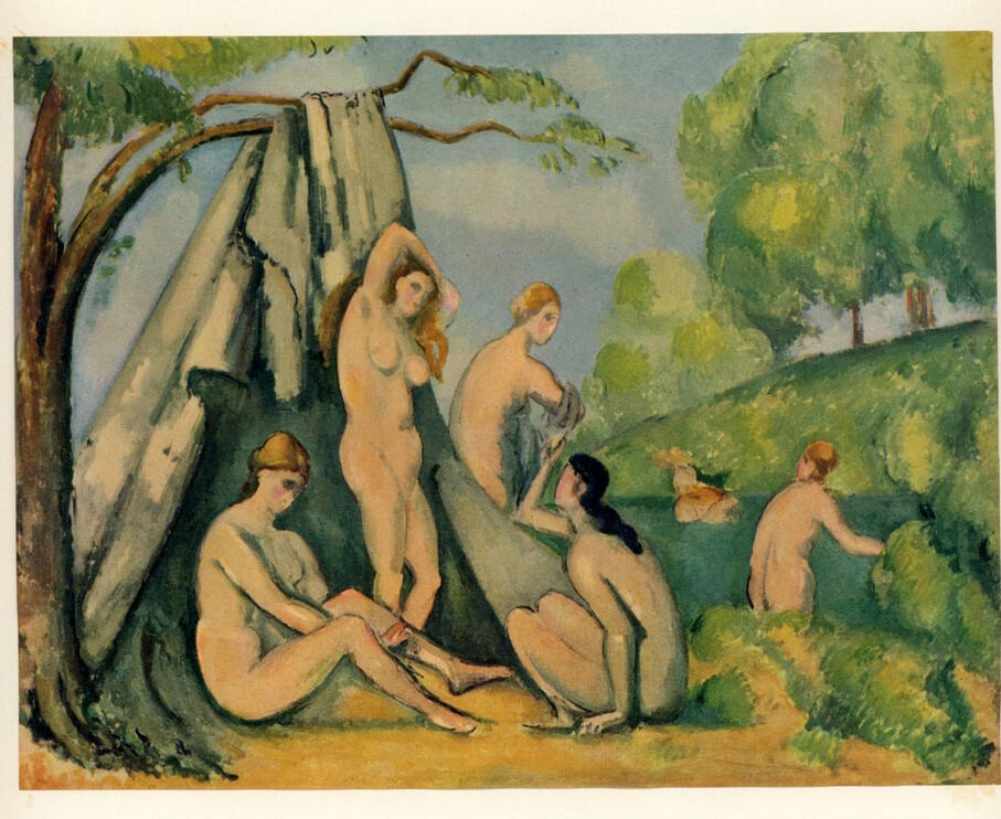 Anonimo , Cezanne, Paul - sec. XIX - Donne davanti alla tenda , fronte