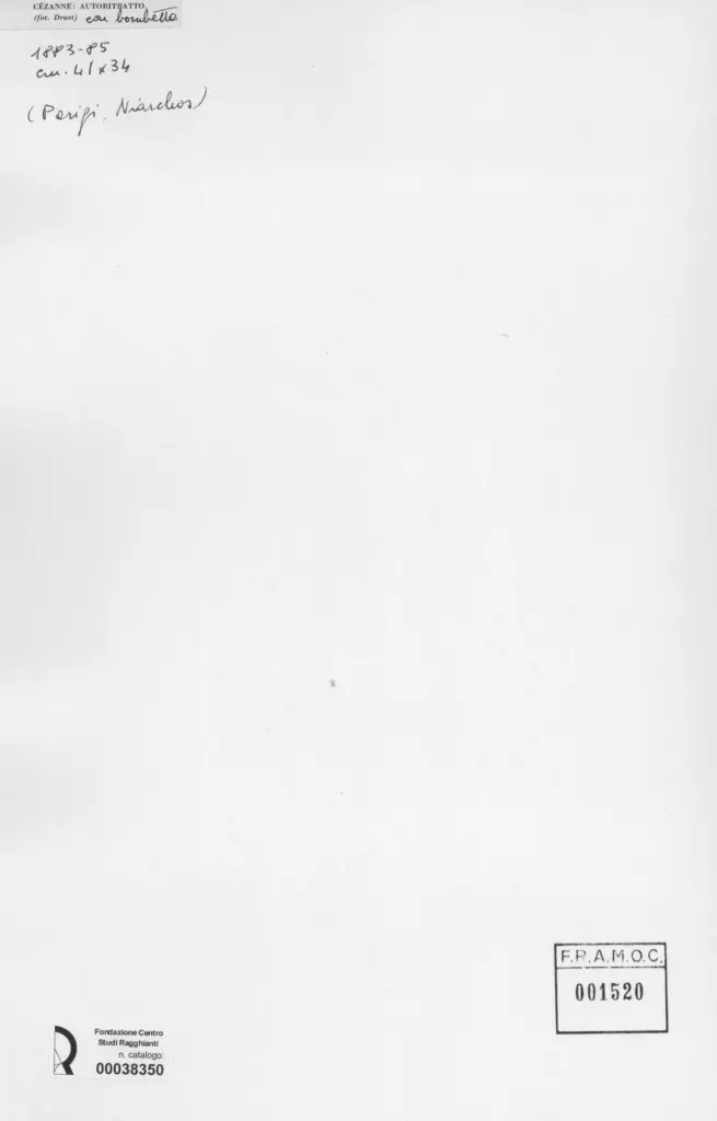 Anonimo , Cezanne, Paul - sec. XIX - Autoritratto con bombetta , retro