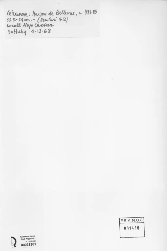 Anonimo , Cezanne, Paul - sec. XIX - Maijou de Bellevrie , retro