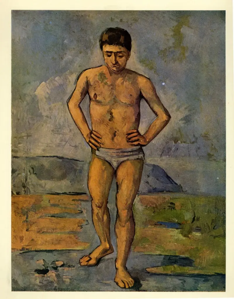 Anonimo , Cezanne, Paul - sec. XIX - Uomo in piedi con le mani ai fianchi , fronte