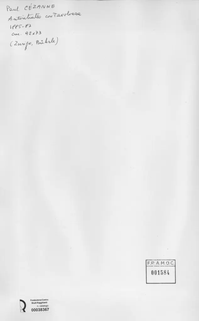 Anonimo , Cezanne, Paul - sec. XIX - Autoritratto con tavolozza , retro