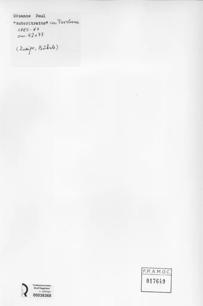 Anonimo , Cezanne, Paul - sec. XIX - Autoritratto con tavolozza , retro