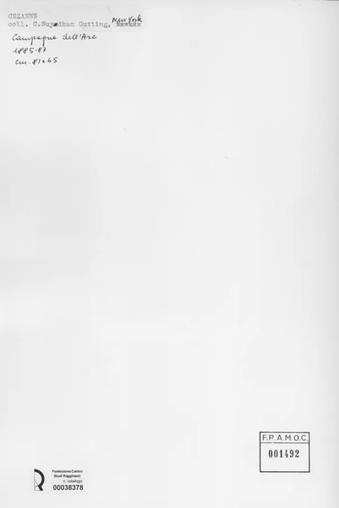 Anonimo , Cezanne, Paul - sec. XIX - Campagna dell'Arc , retro