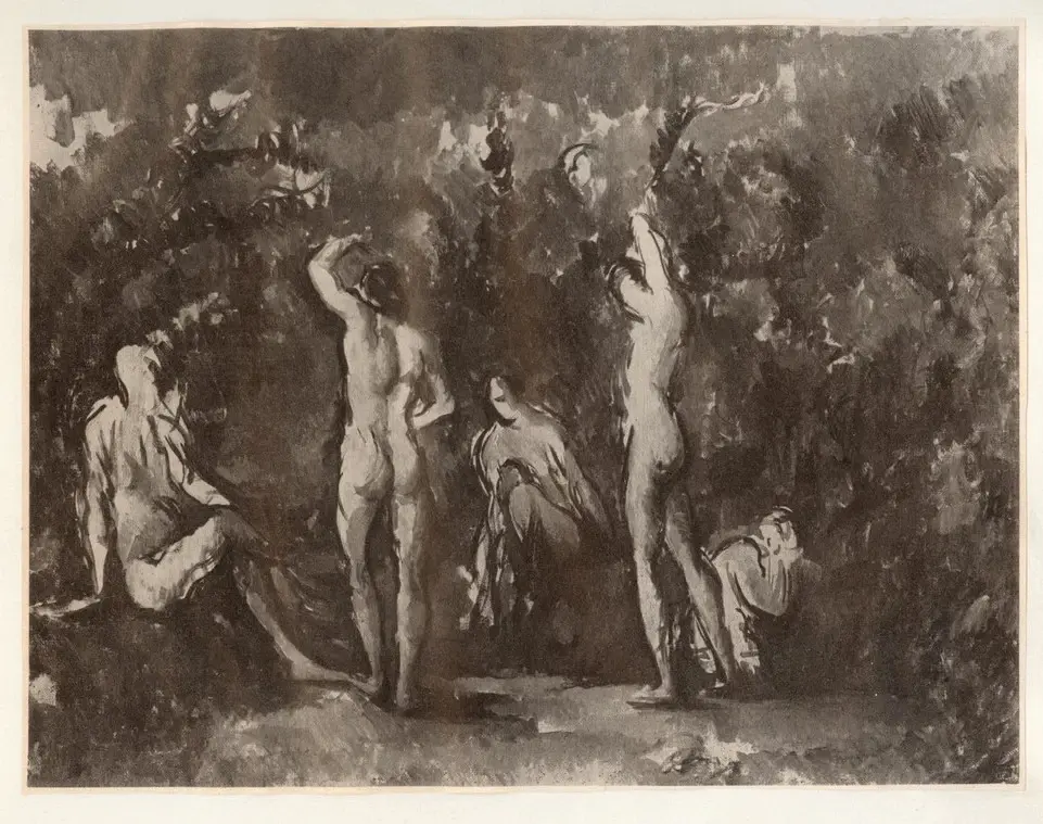 Anonimo , C&eacute;zanne, Paul - sec. XIX - Sketch for a series of male bathers , fronte