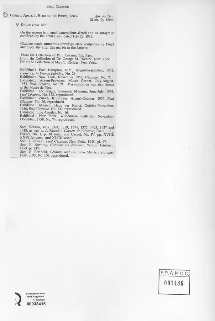 Anonimo , C&eacute;zanne, Paul; sec. XIX; , retro